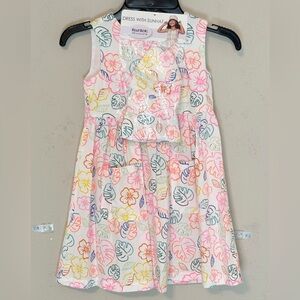 Blueberi Boulevard Multicolor Kids sleeveless Dress with Sunhat - size 4T